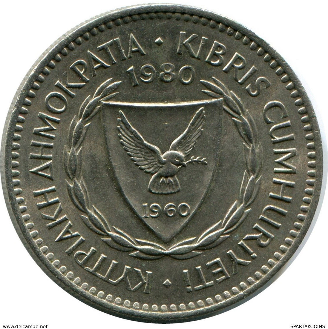 50 MILS 1980 ZYPERN CYPRUS Münze #AP272.D.A - Chypre
