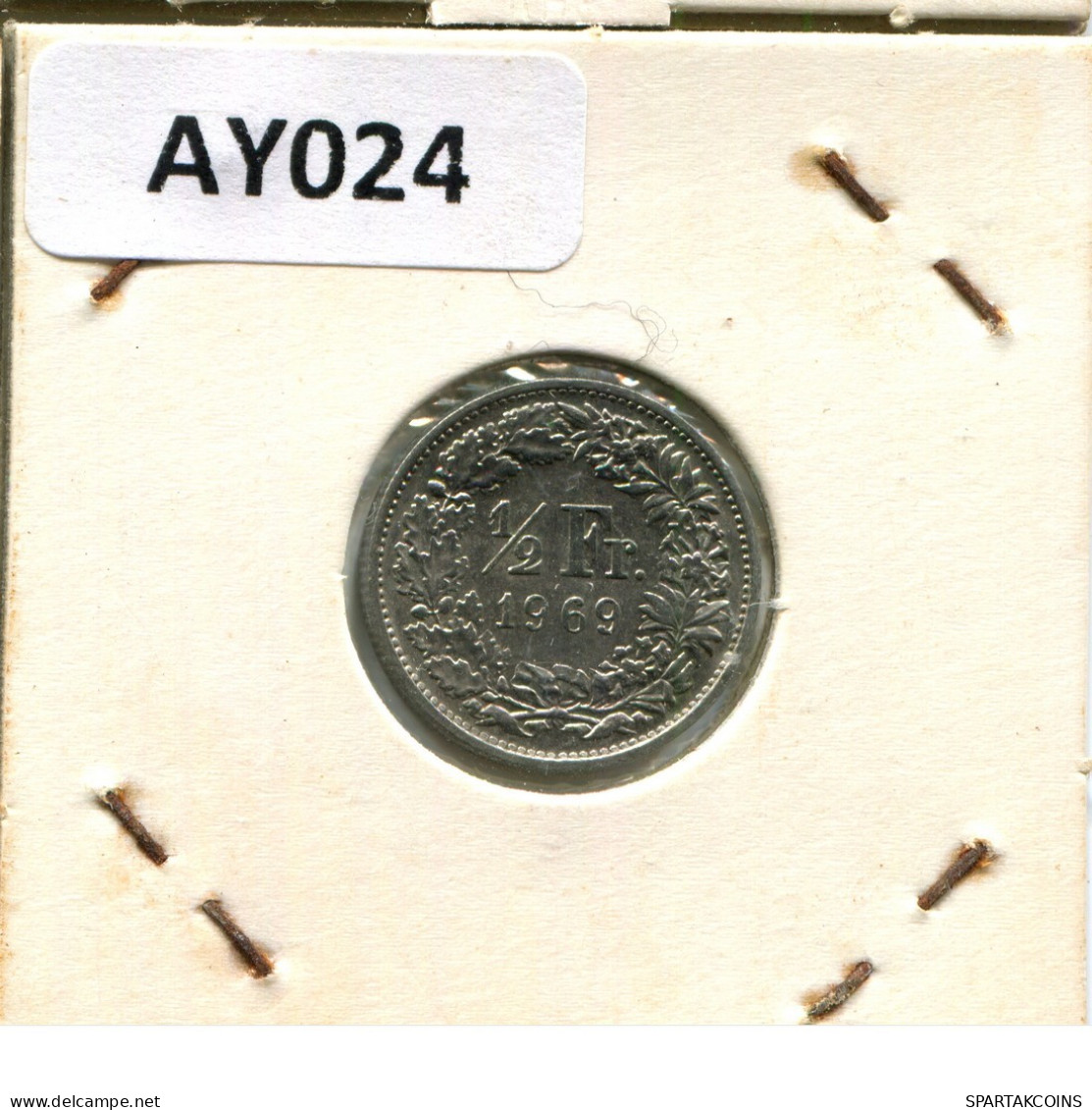 1/2 FRANC 1969 SCHWEIZ SWITZERLAND Münze #AY024.3.D.A - Other & Unclassified