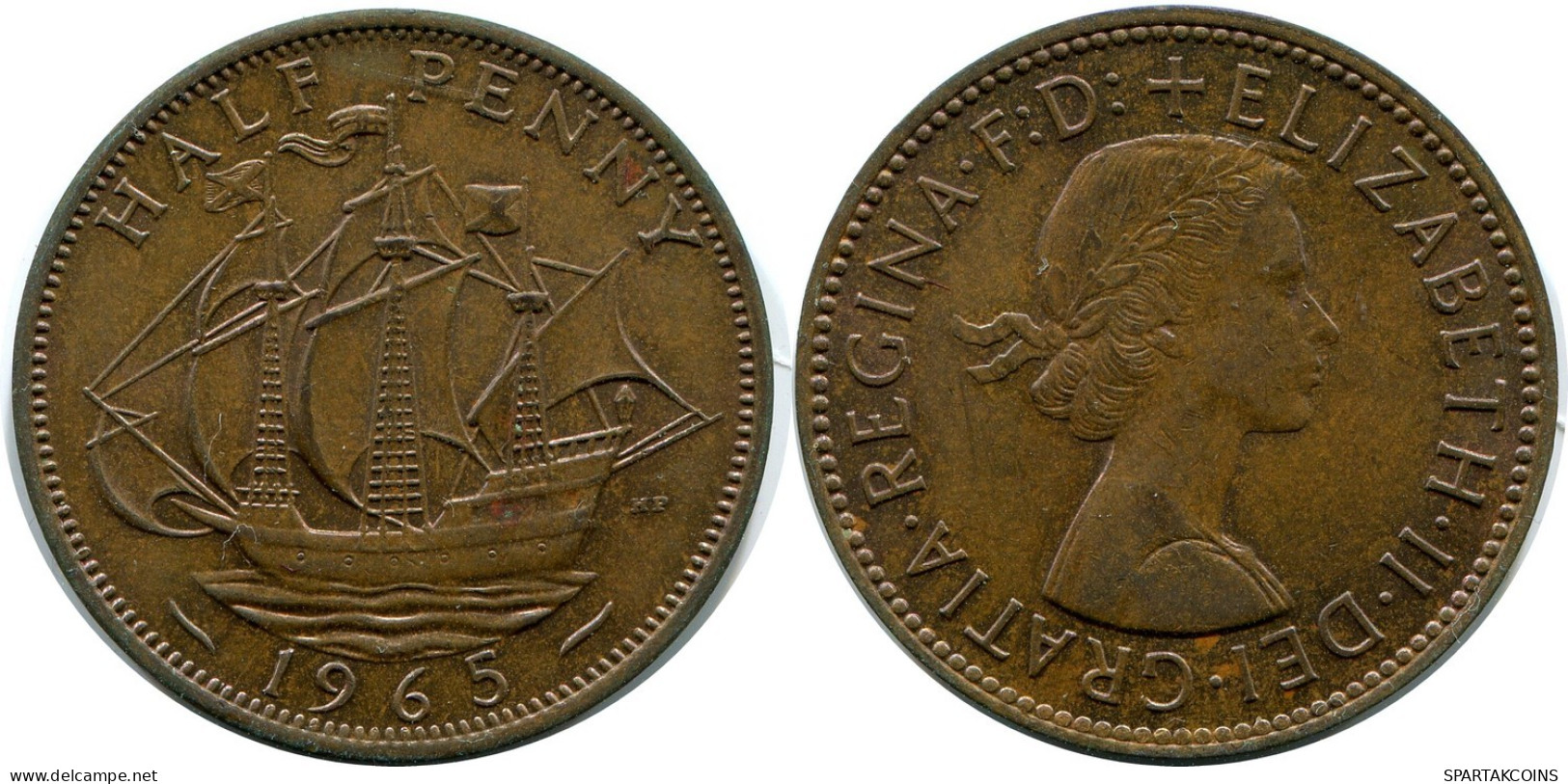 HALF PENNY 1965 UK GRANDE-BRETAGNE GREAT BRITAIN Pièce #AZ723.F.A - C. 1/2 Penny