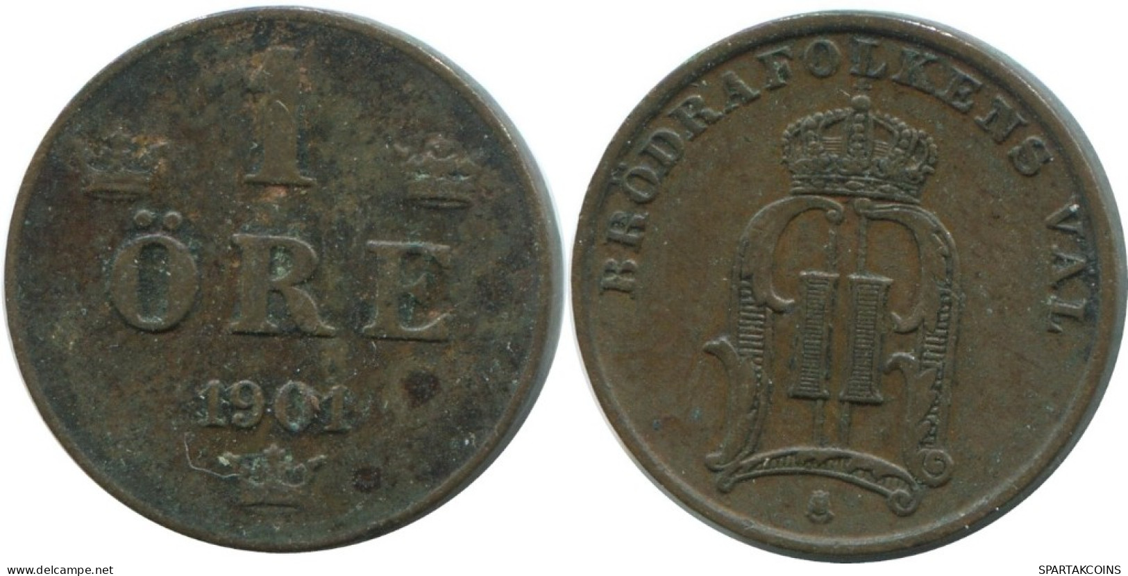 1 ORE 1901 SUÈDE SWEDEN Pièce #AD408.2.F.A - Sweden