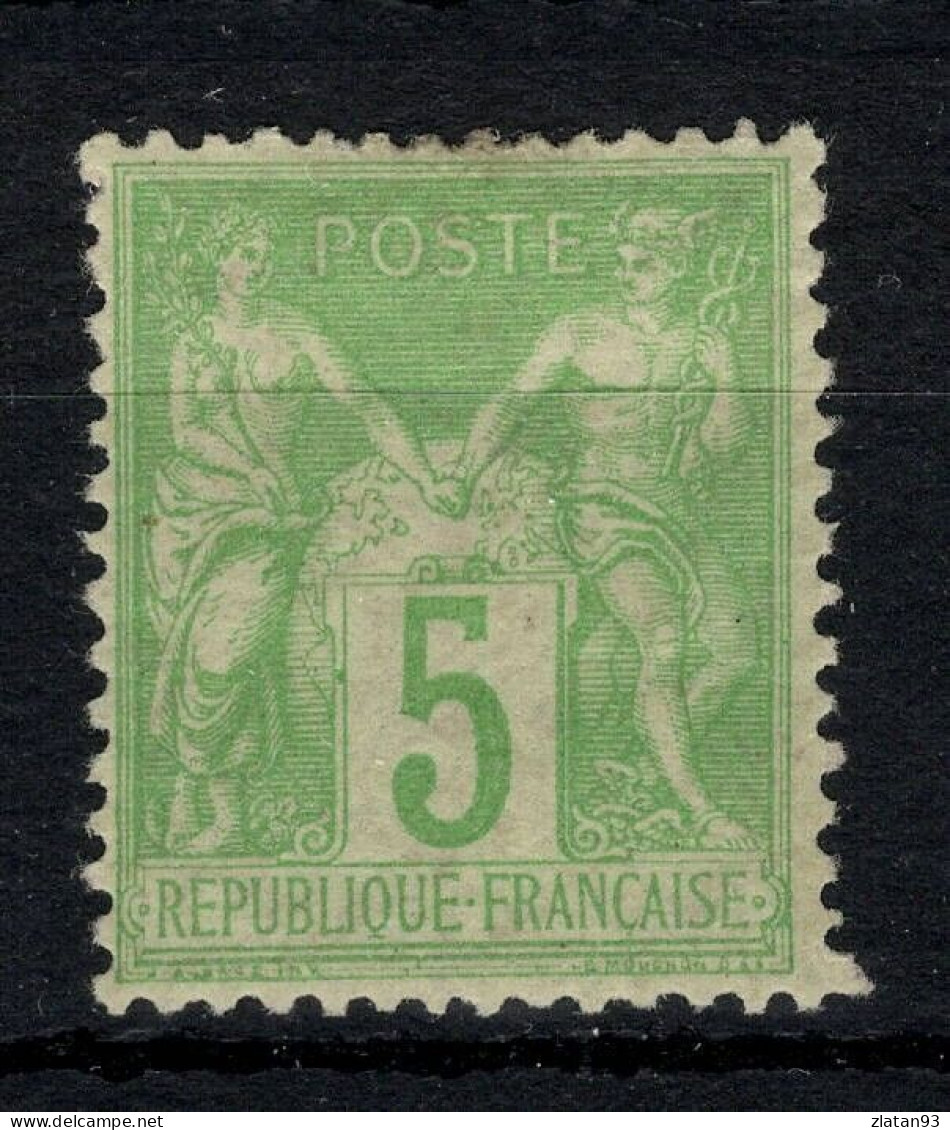 SAGE N°102 5c Vert-Jaune (N/B) NEUF* - 1898-1900 Sage (Type III)