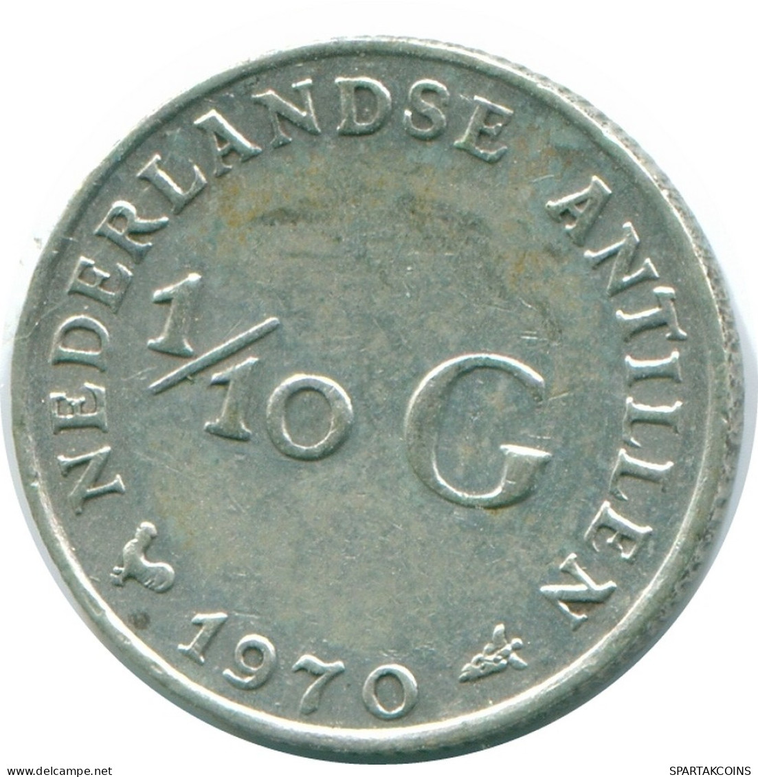 1/10 GULDEN 1970 NETHERLANDS ANTILLES SILVER Colonial Coin #NL12953.3.U.A - Antilles Néerlandaises