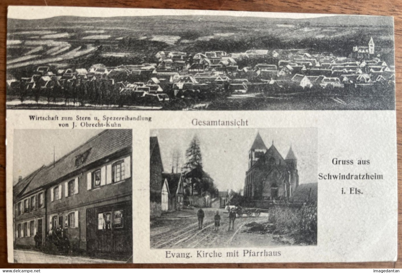 Gruss Aus Schwindratzheim - Wirtschaft Zum Stern U. Spezereihandlung Von J. Obrecht-Kuhn - Ecrite 24/01/1919 - Other & Unclassified