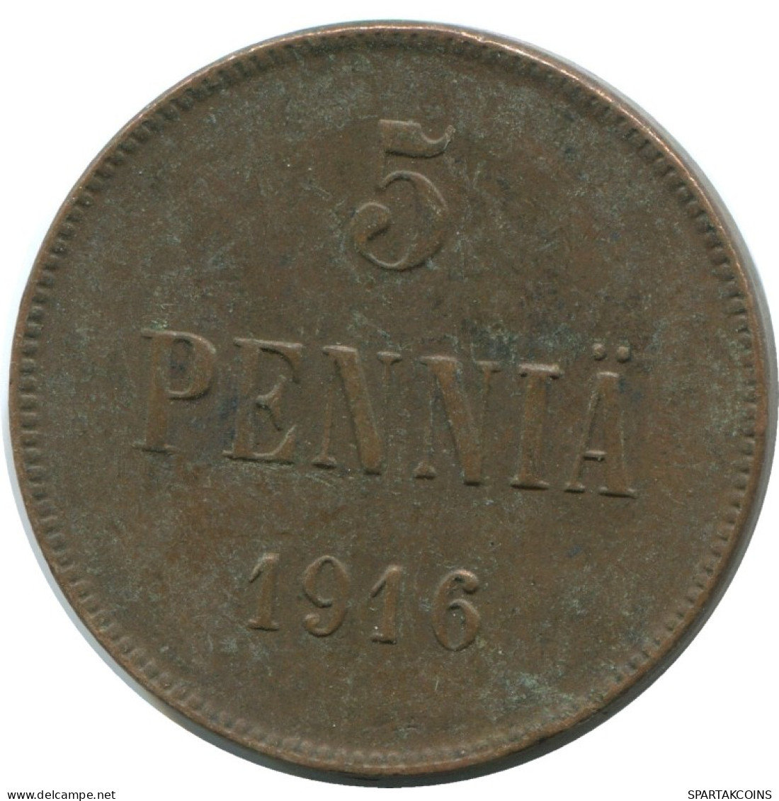5 PENNIA 1916 FINLANDIA FINLAND Moneda RUSIA RUSSIA EMPIRE #AB180.5.E.A - Finlande
