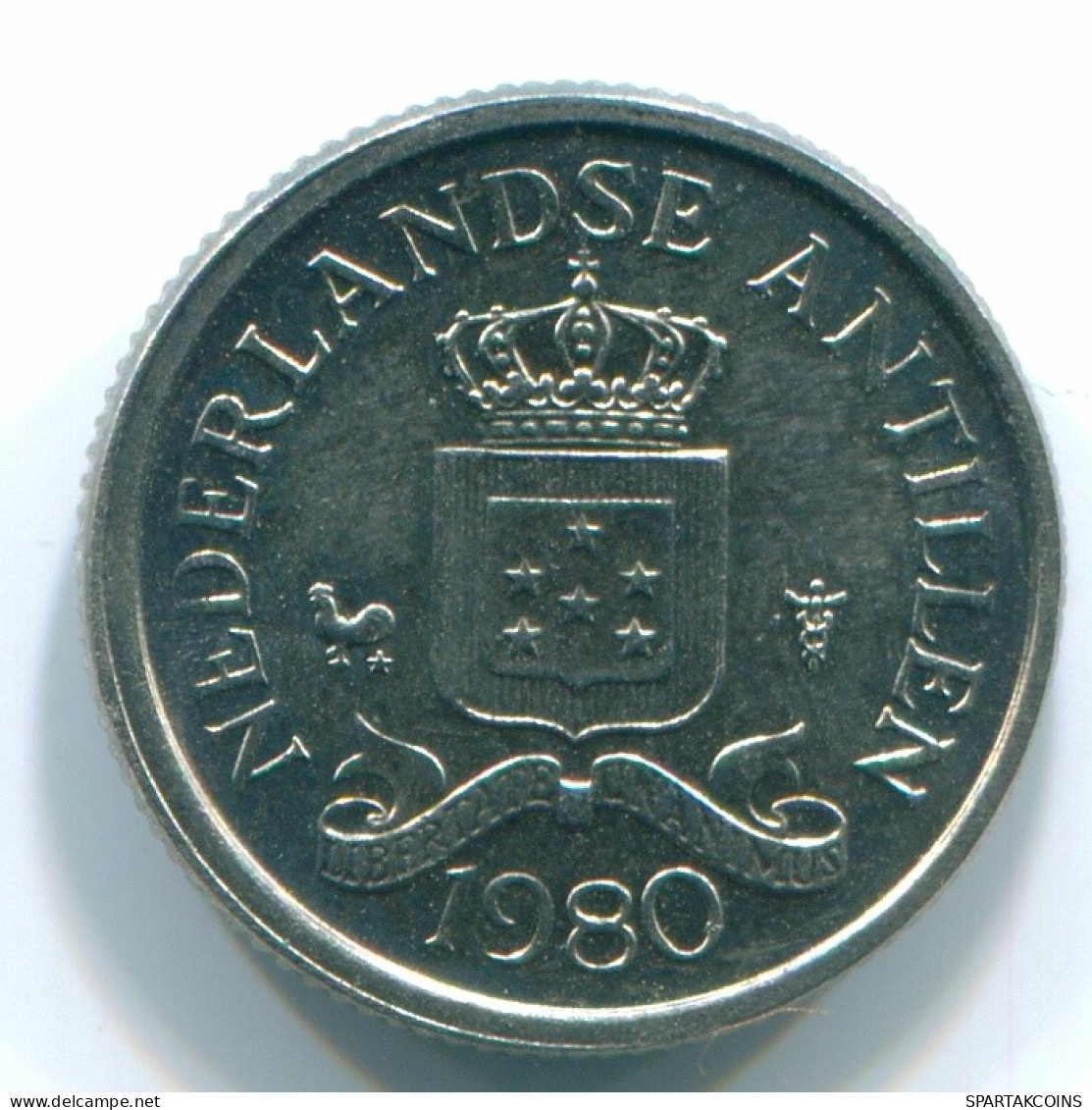 10 CENTS 1981 ANTILLES NÉERLANDAISES Nickel Colonial Pièce #S13749.F.A - Antilles Néerlandaises
