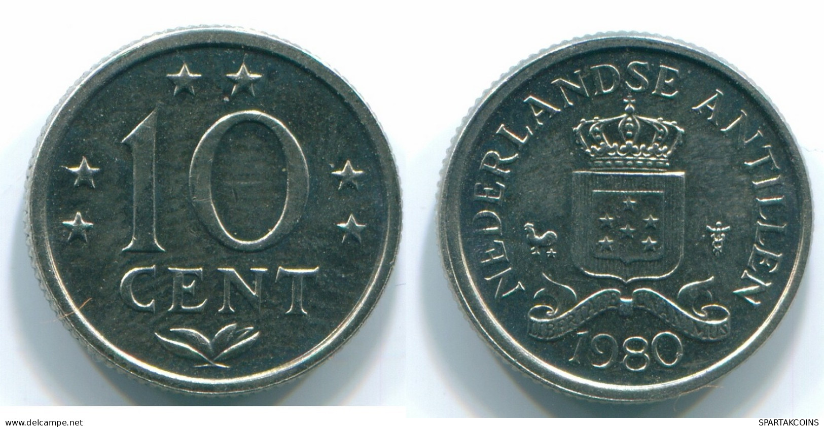 10 CENTS 1981 ANTILLES NÉERLANDAISES Nickel Colonial Pièce #S13749.F.A - Antilles Néerlandaises