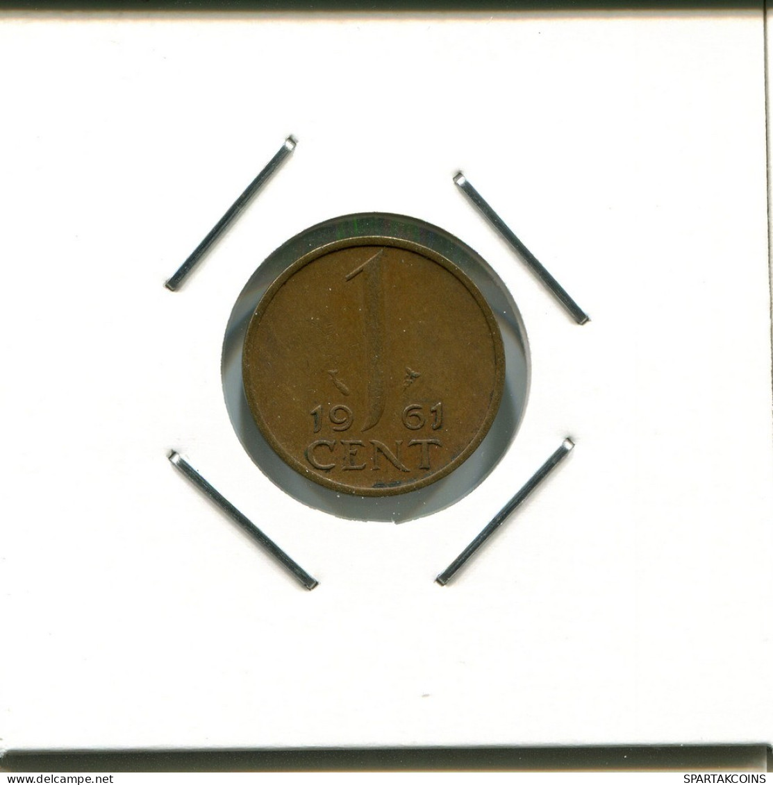 1 CENT 1961 NETHERLANDS Coin #AR528.U.A - 1948-1980: Juliana