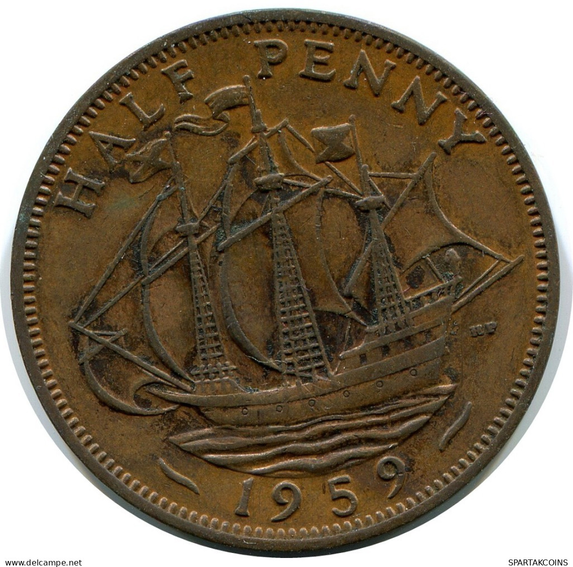HALF PENNY 1959 UK GREAT BRITAIN Coin #AZ689.U.A - C. 1/2 Penny