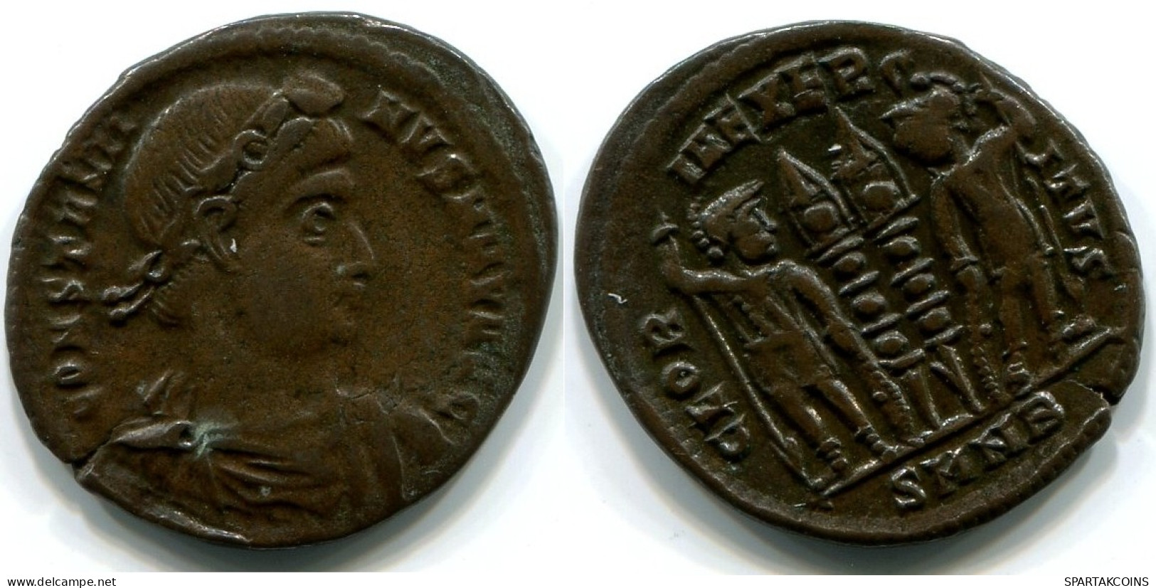 CONSTANTINE II Nicomedia Mint SMNB AD330-336 GLORIA EXERCITVS Two #ANC12462.10.D.A - The Christian Empire (307 AD To 363 AD)