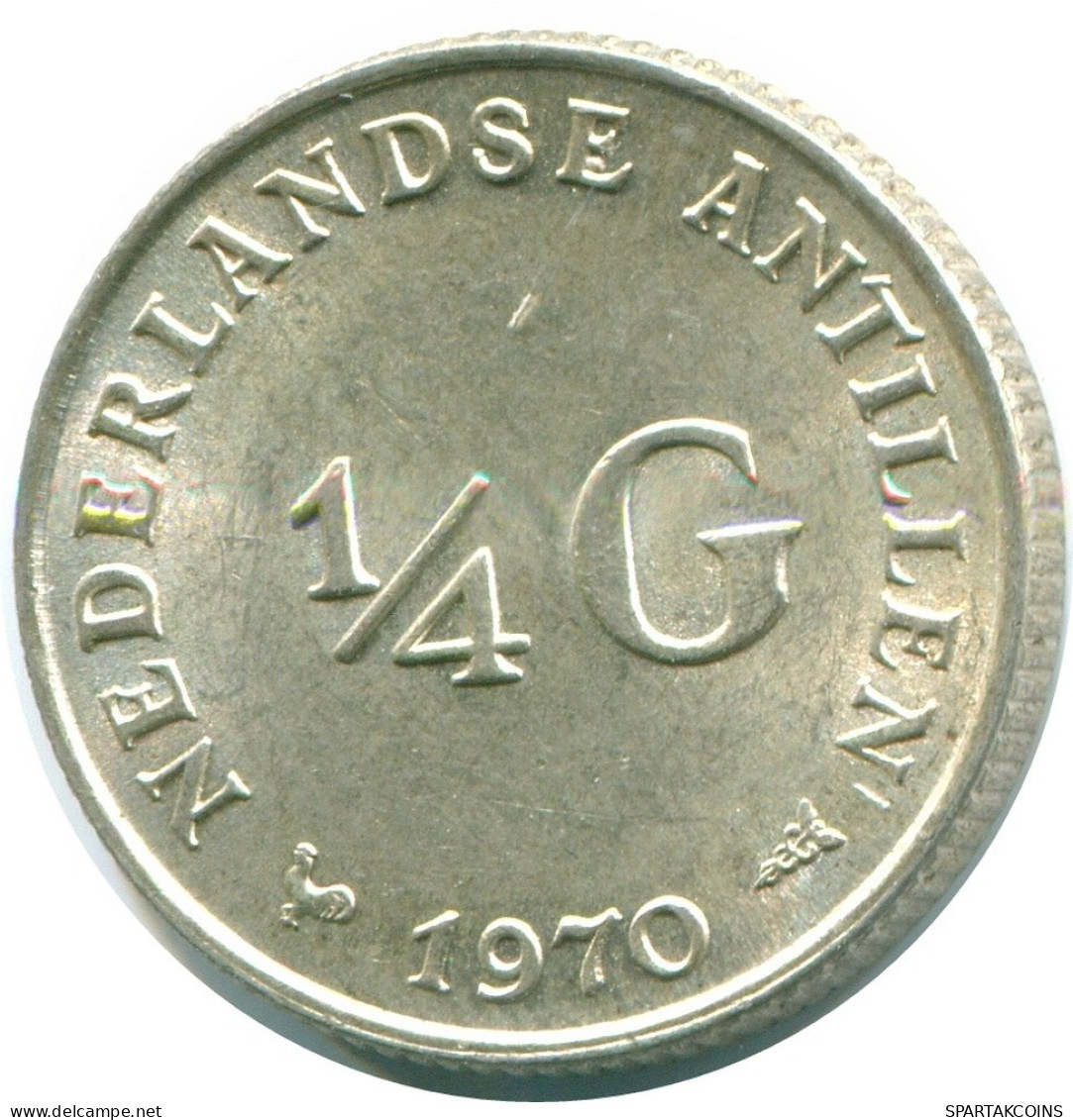 1/4 GULDEN 1970 NETHERLANDS ANTILLES SILVER Colonial Coin #NL11631.4.U.A - Netherlands Antilles