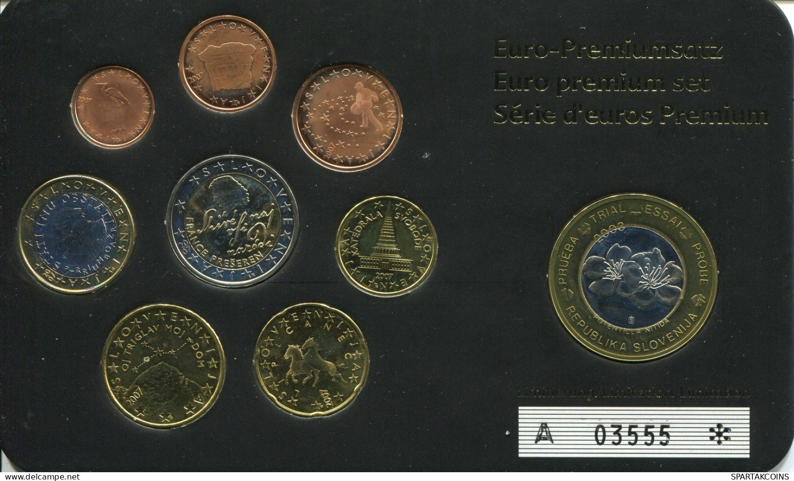 ESLOVENIA SLOVENIA 2007 EURO SET + MEDAL UNC #SET1216.16.E.A - Slowenien