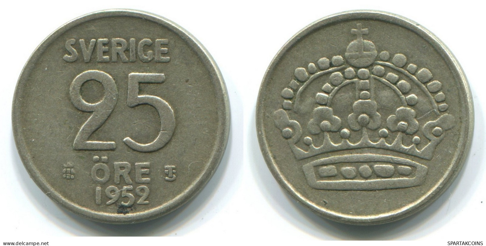 25 ORE 1952 SUECIA SWEDEN PLATA Moneda #WW1103.E.A - Schweden