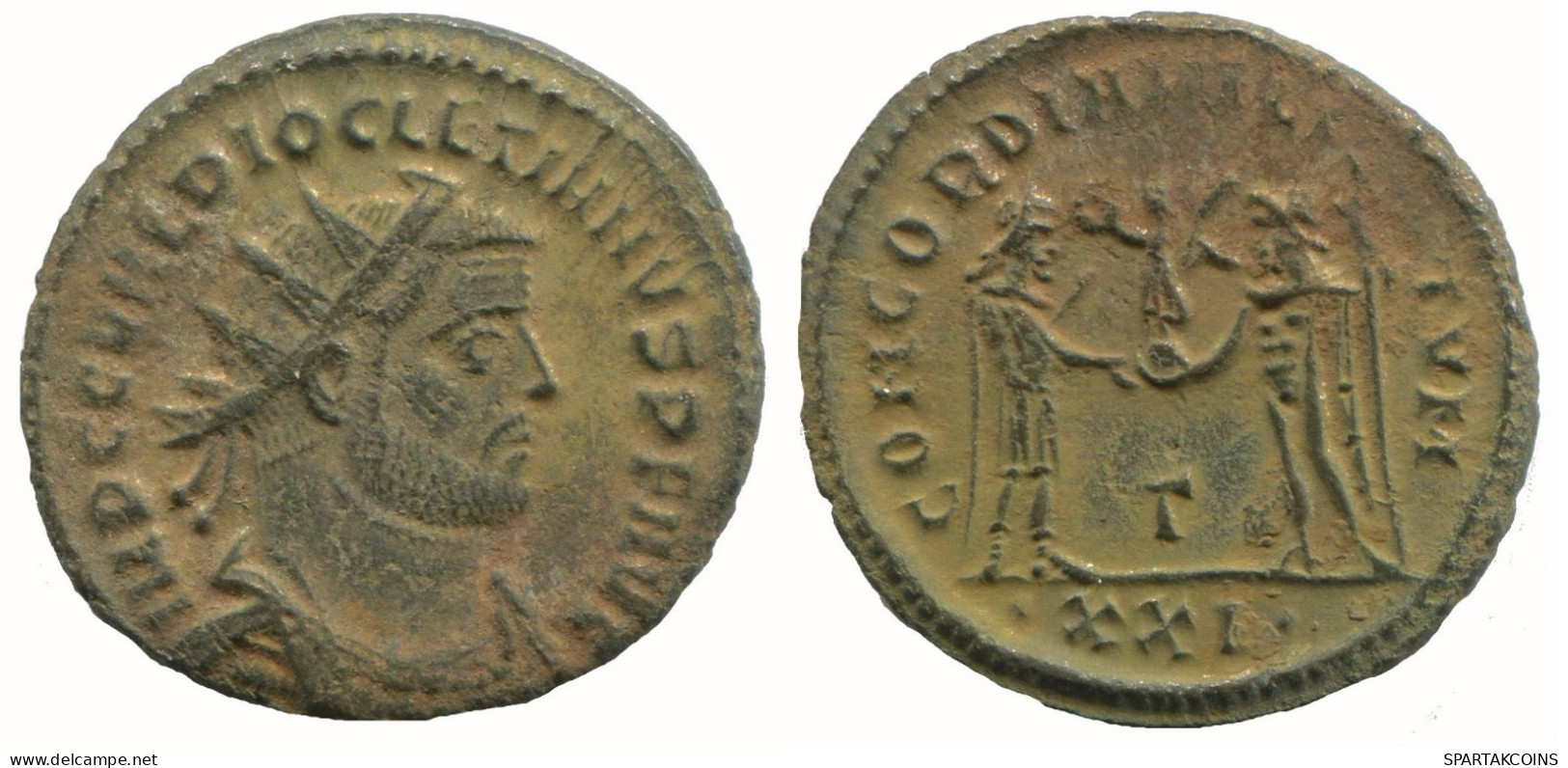 DIOCLETIAN ANTONINIANUS Heraclea Γ/xxi AD284 Concord 3g/22mm #NNN1732.18.E.A - La Tétrarchie (284 à 307)