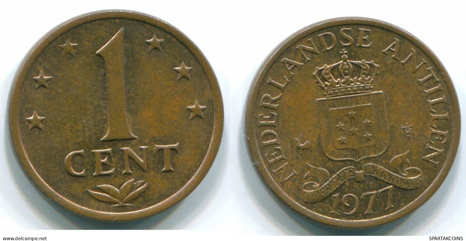 1 CENT 1977 NIEDERLÄNDISCHE ANTILLEN Bronze Koloniale Münze #S10713.D.A - Netherlands Antilles