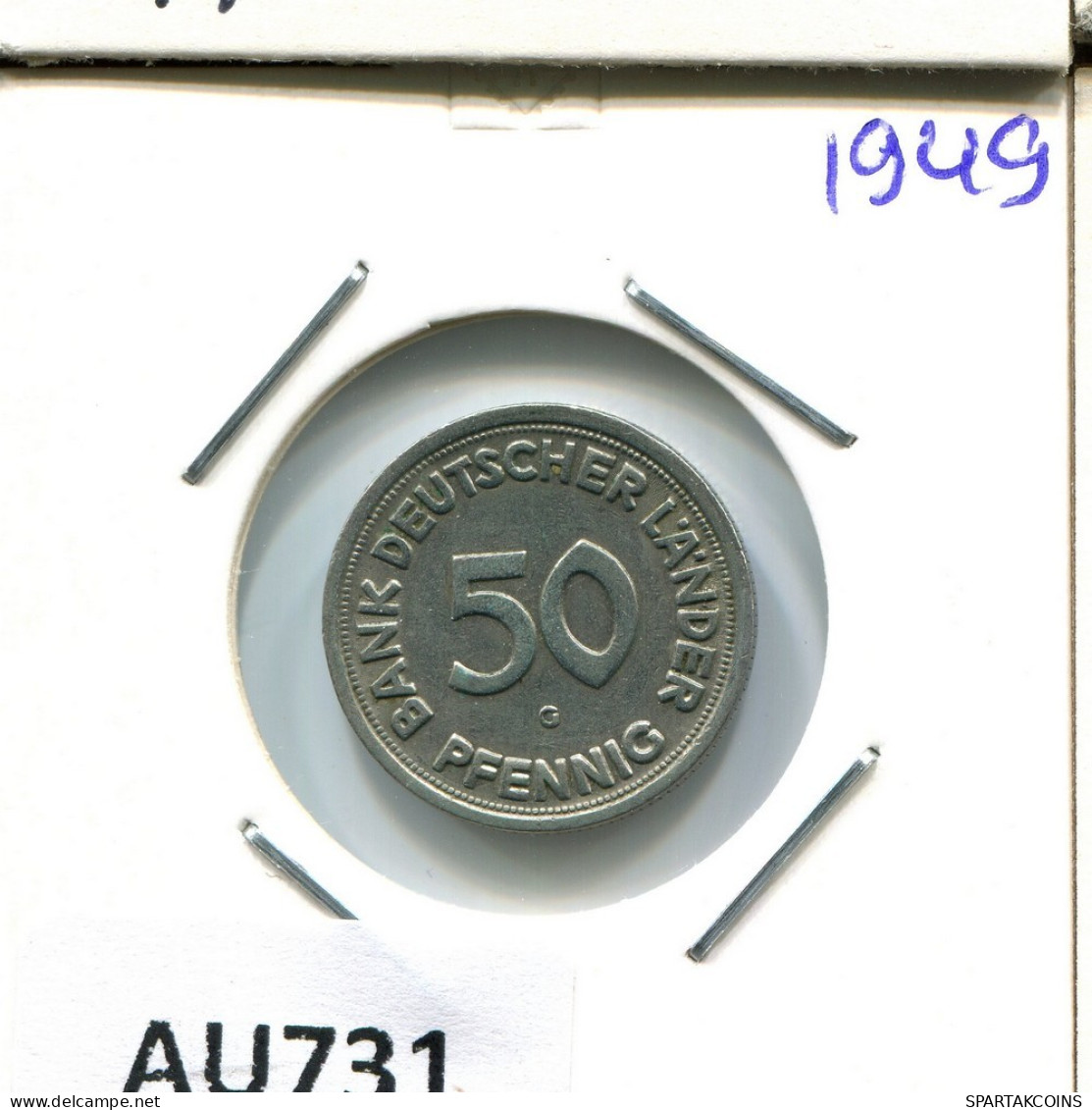 50 PFENNIG 1949 G BRD ALEMANIA Moneda GERMANY #AU731.E.A - 50 Pfennig