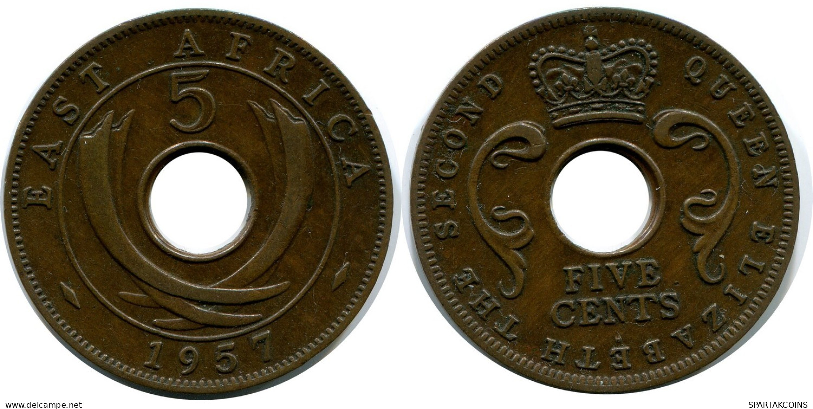 5 CENTS 1957 ÁFRICA ORIENTAL EAST AFRICA Moneda #AP874.E.A - Colonie Britannique