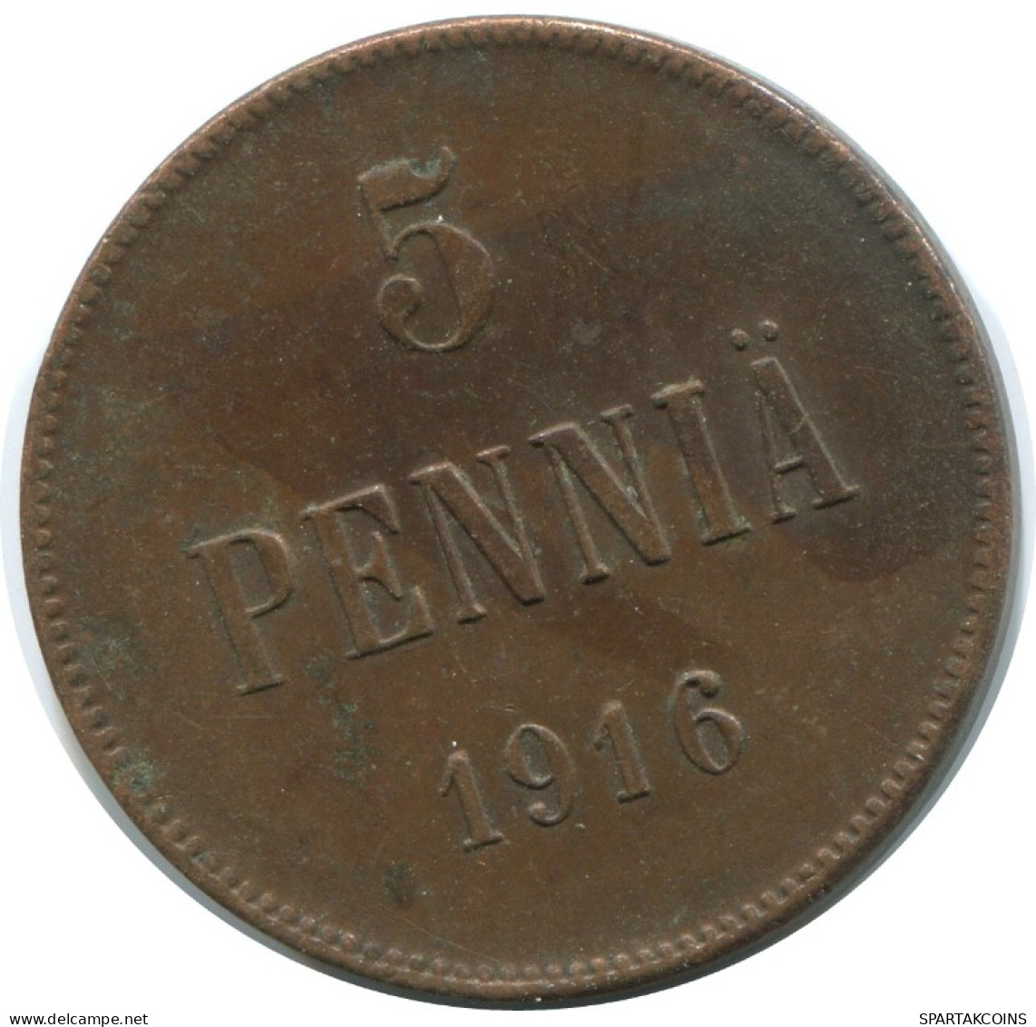 5 PENNIA 1916 FINLANDIA FINLAND Moneda RUSIA RUSSIA EMPIRE #AB267.5.E.A - Finnland