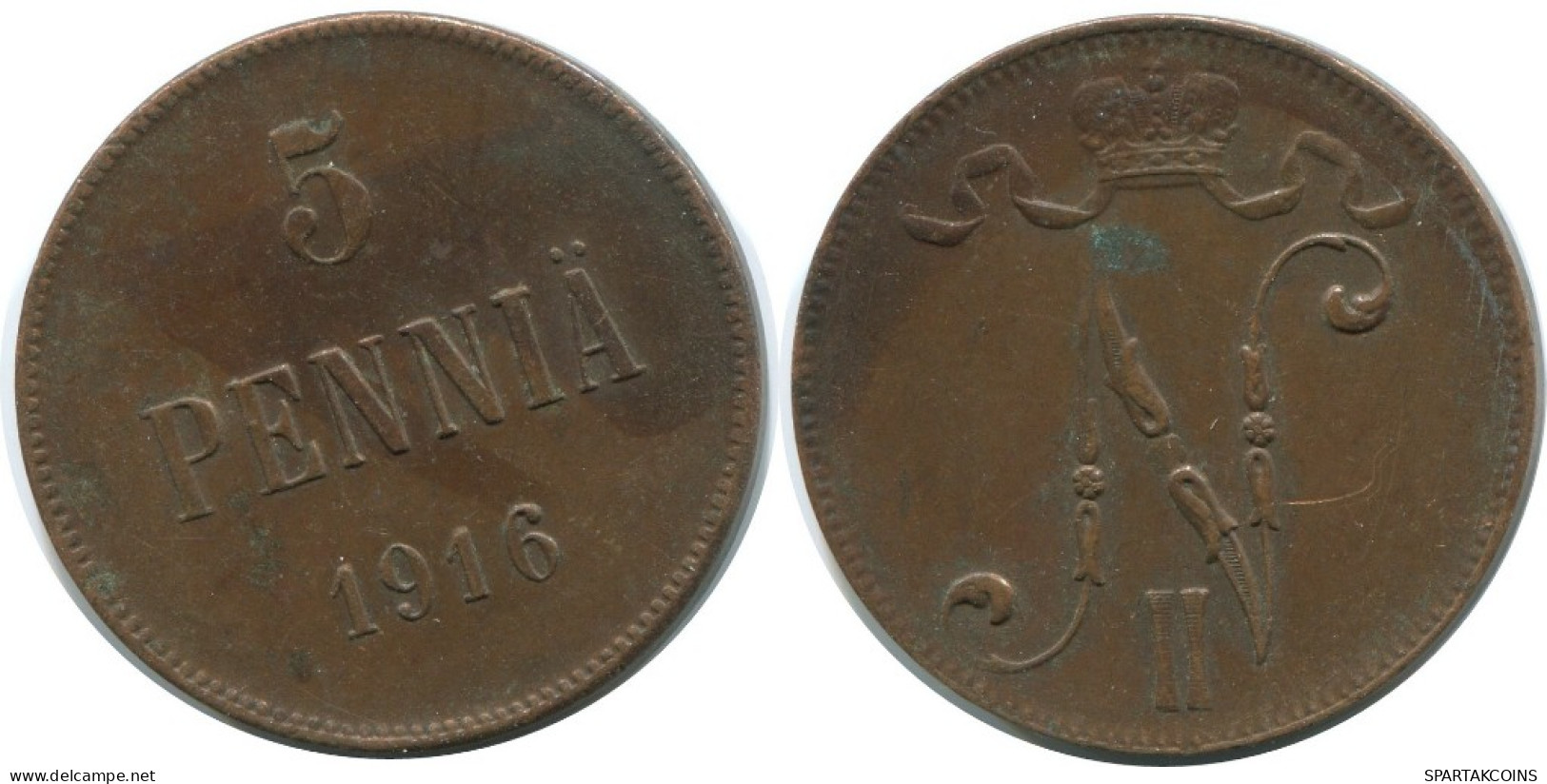 5 PENNIA 1916 FINLANDIA FINLAND Moneda RUSIA RUSSIA EMPIRE #AB267.5.E.A - Finlande
