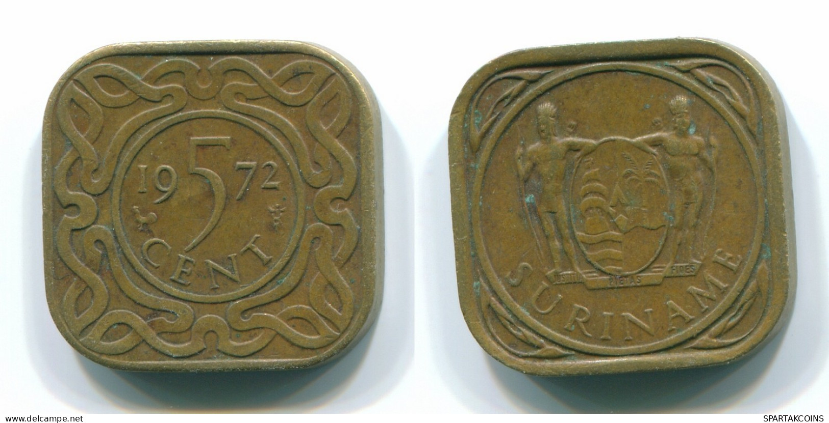 5 CENTS 1972 SURINAM NIEDERLANDE Nickel-Brass Koloniale Münze #S13031.D.A - Surinam 1975 - ...