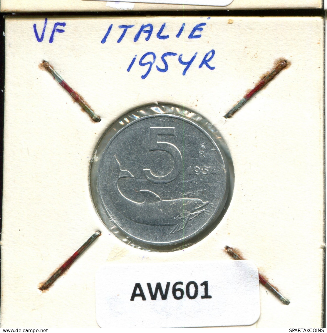 5 LIRE 1954 R ITALIE ITALY Pièce #AW601.F.A - 5 Lire