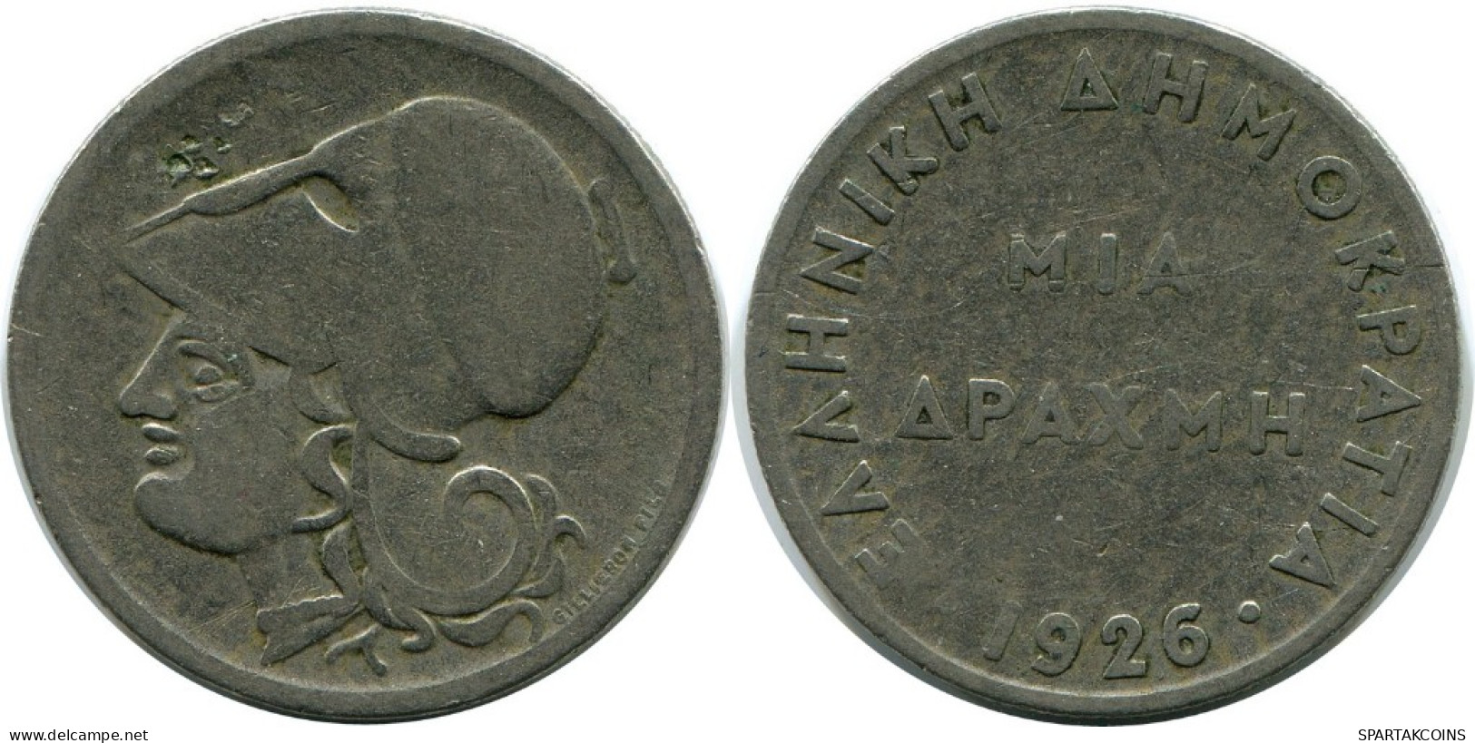 1 DRACHMA 1926 GRECIA GREECE Moneda #AH723.E.A - Grecia