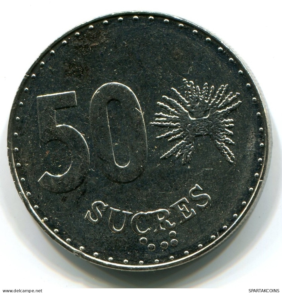 50 SUCRE 1991 ECUADOR UNC Coin #W11019.U.A - Ecuador