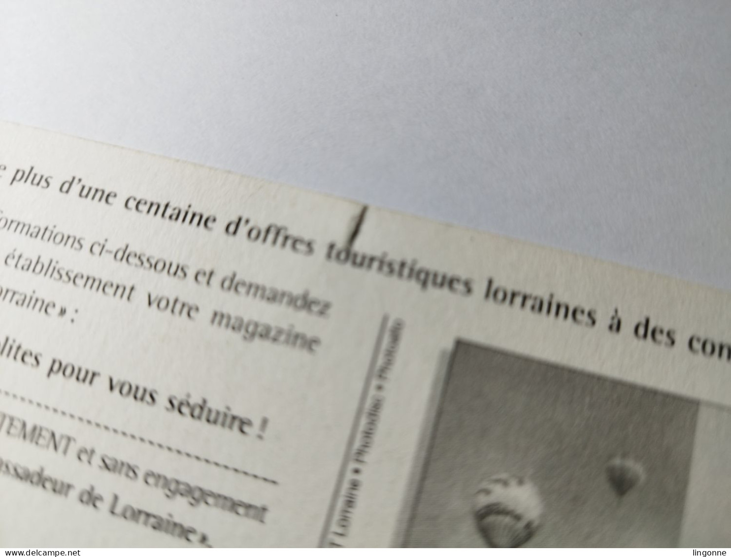 2003 Ambassadeur De Lorraine - SGEl Comité Régional Du Tourisme De Lorraine (abimée) - Publicité