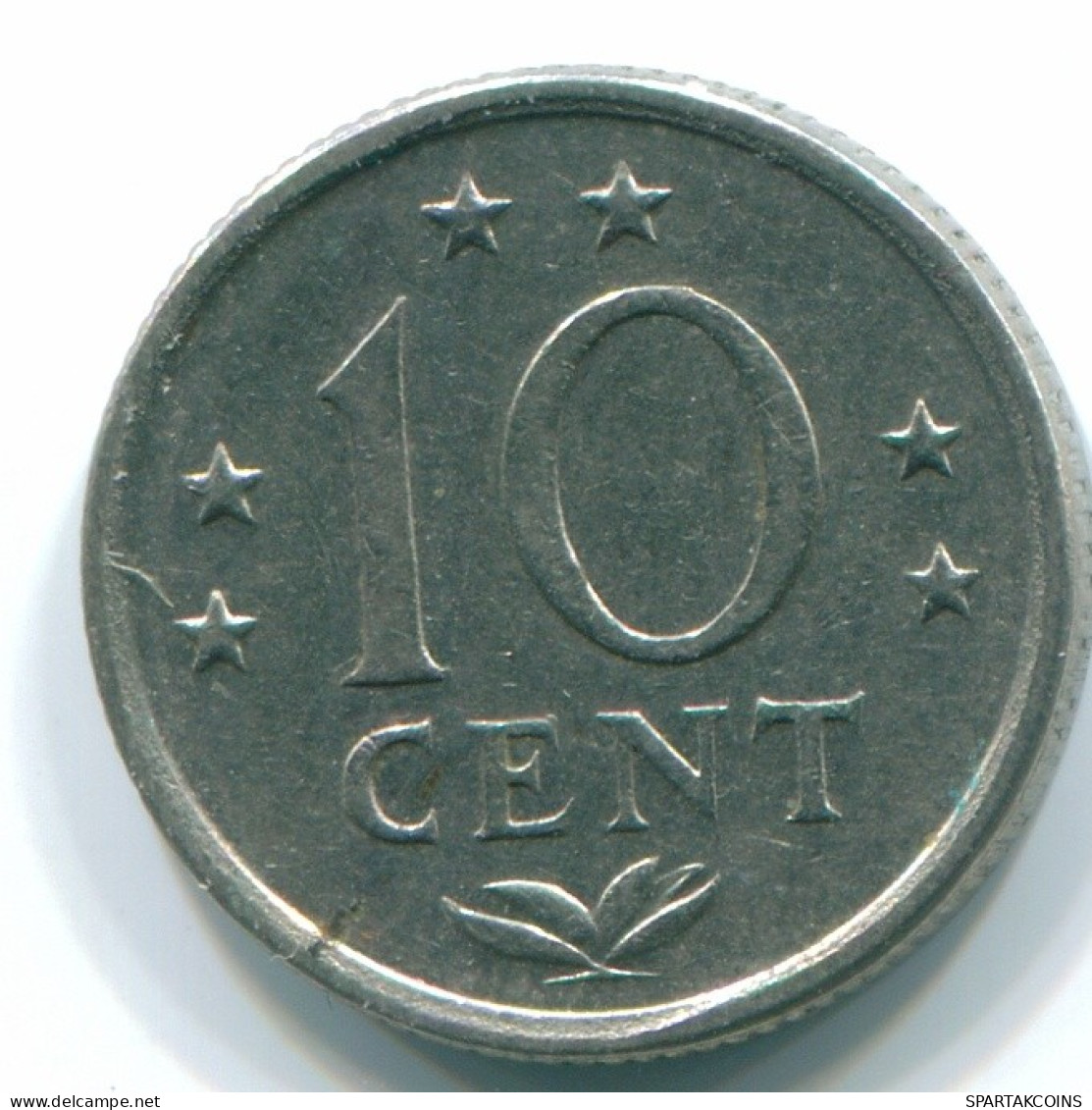 10 CENTS 1974 ANTILLES NÉERLANDAISES Nickel Colonial Pièce #S13494.F.A - Antilles Néerlandaises