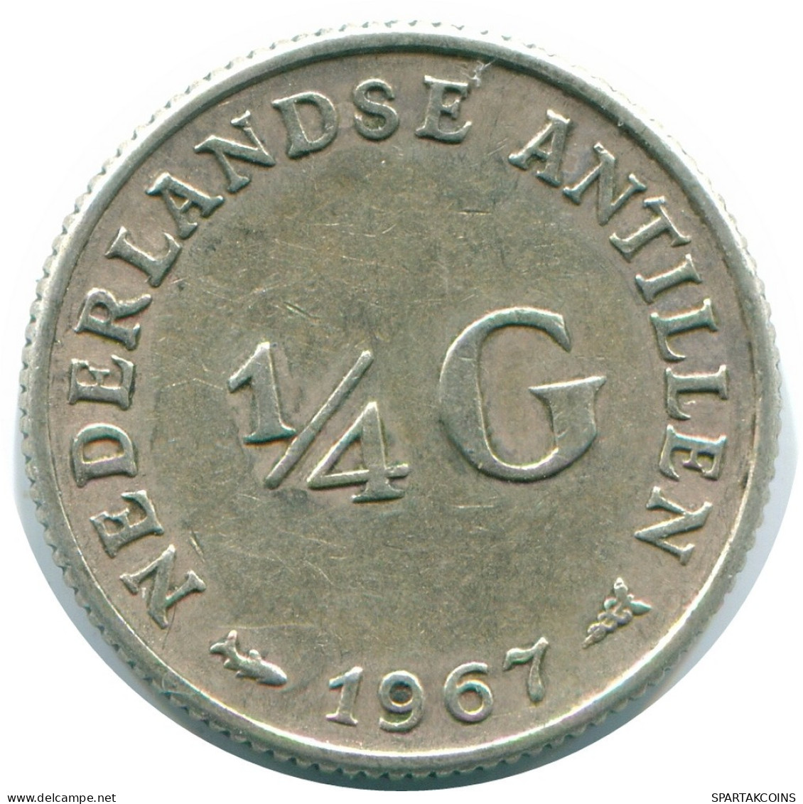 1/4 GULDEN 1967 NETHERLANDS ANTILLES SILVER Colonial Coin #NL11528.4.U.A - Niederländische Antillen