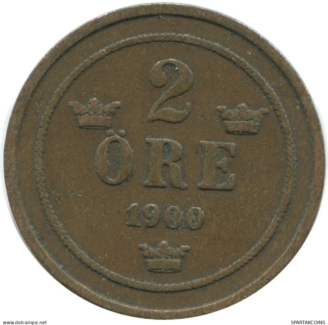 2 ORE 1900 SWEDEN Coin #AD018.2.U.A - Schweden