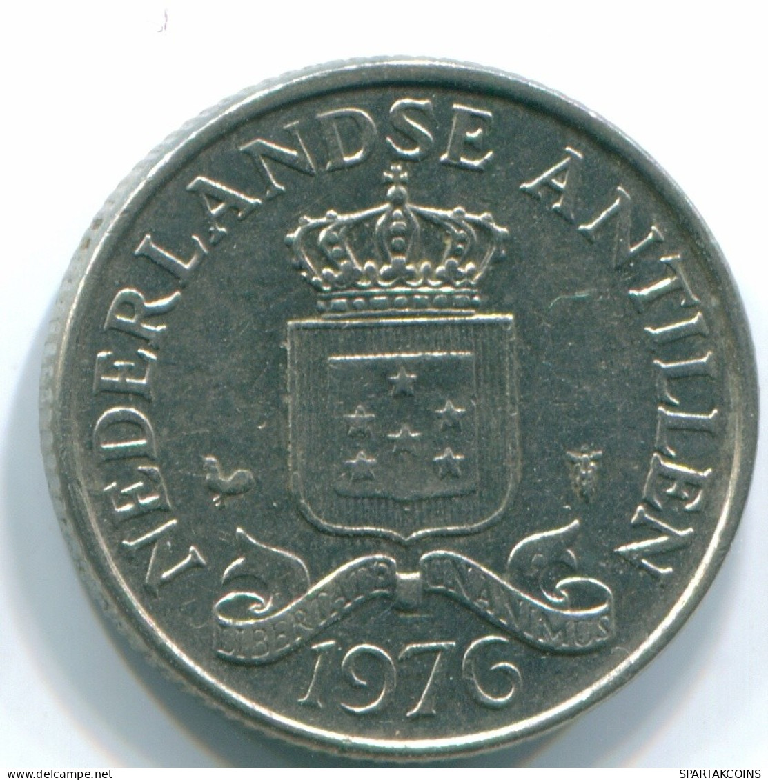 25 CENTS 1976 NIEDERLÄNDISCHE ANTILLEN Nickel Koloniale Münze #S11641.D.A - Niederländische Antillen
