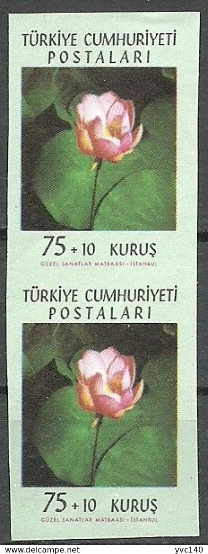 Turkey; 1962 Flowers ERROR "Imperf. Pair" - Unused Stamps