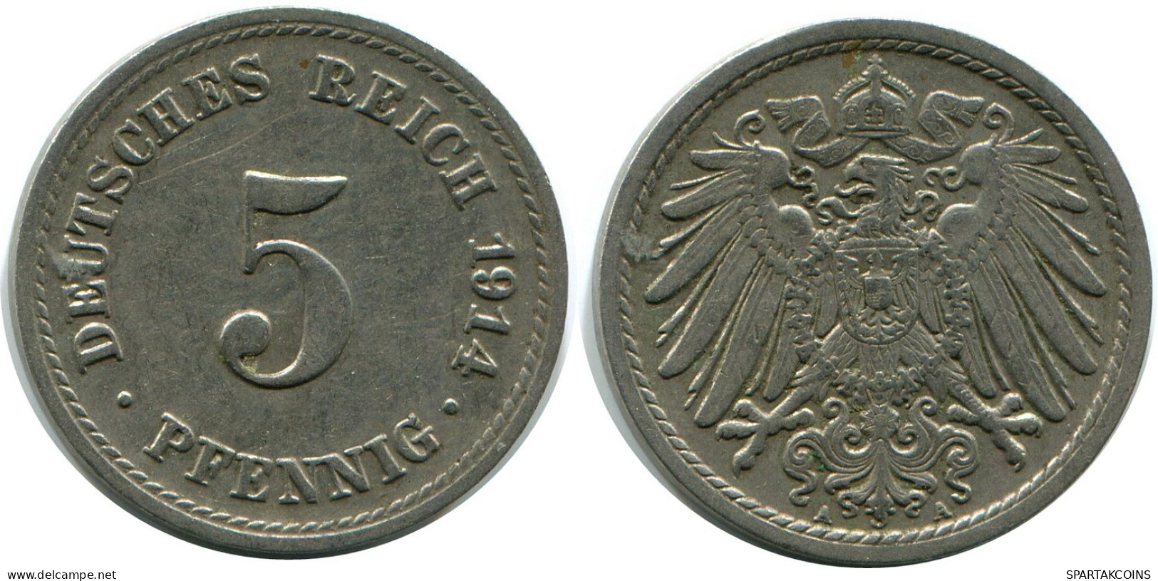 5 PFENNIG 1914 A ALEMANIA Moneda GERMANY #DB236.E.A - 5 Pfennig