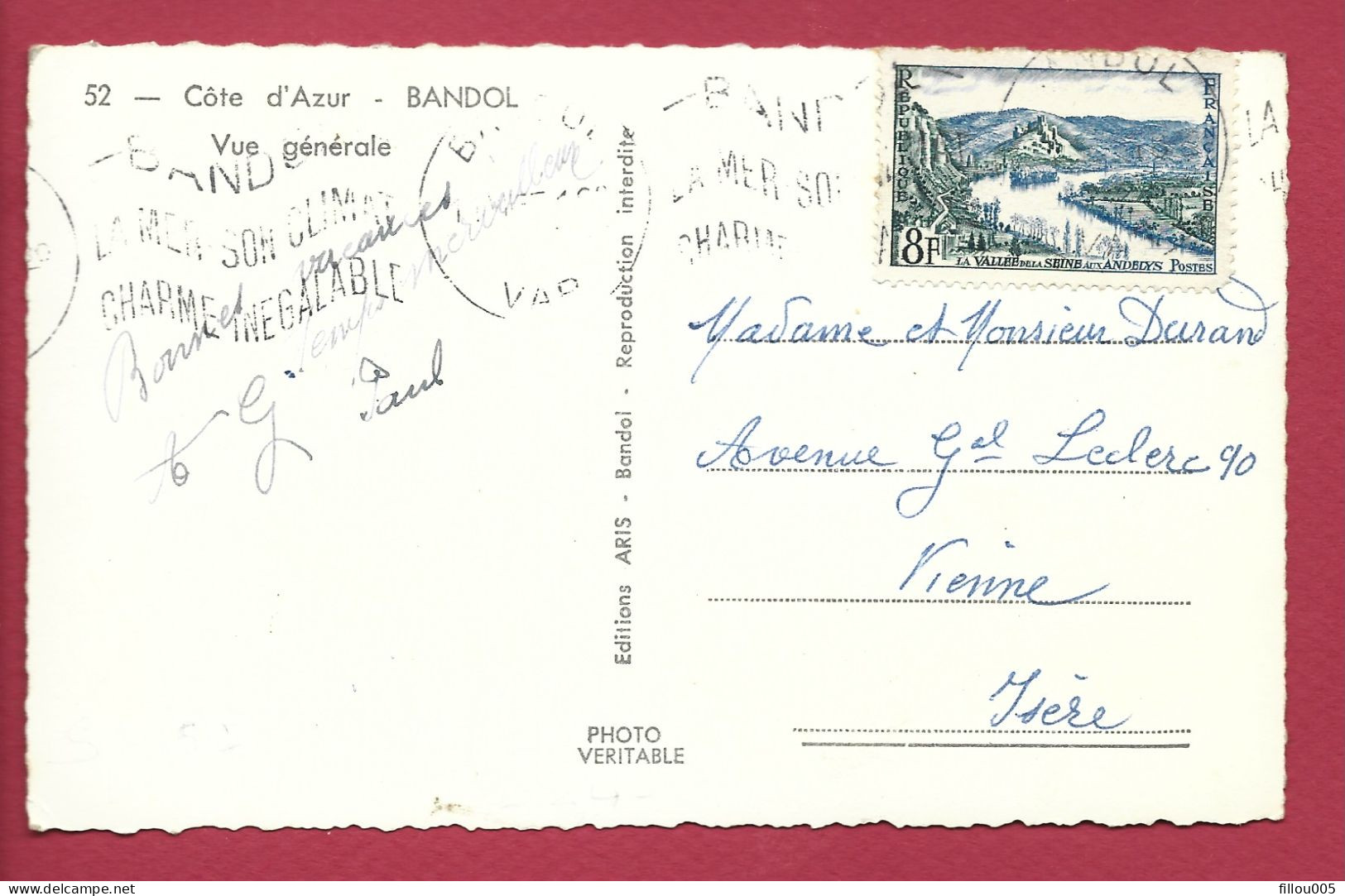 83 BANDOL ( VAR ) LOT DE 3 CARTES. VUE GENERALE. LES VILLAS ET LA MER EN 1948 + 1 VUE GENERALE + 1 LE PORT........ - Bandol