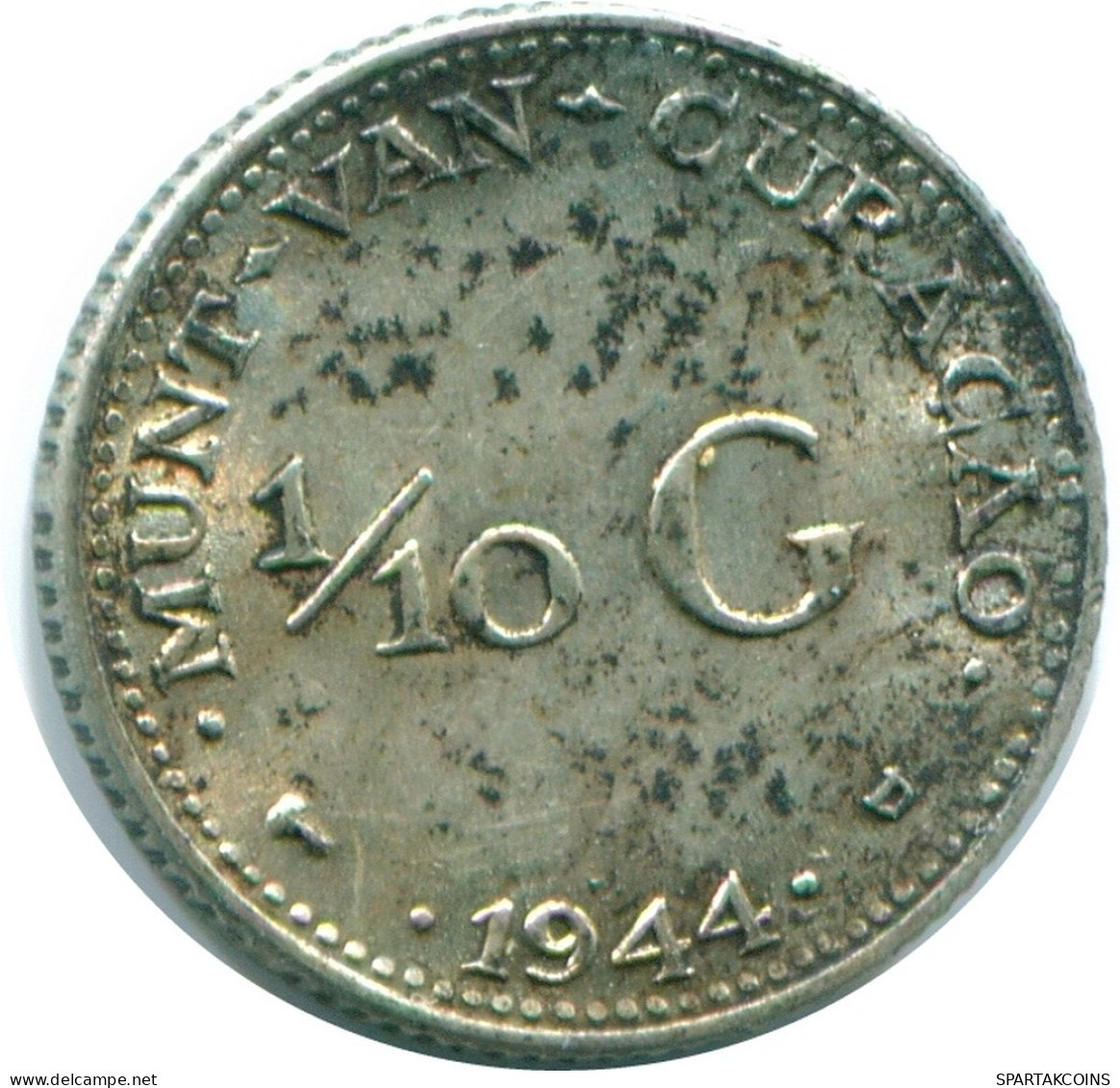 1/10 GULDEN 1944 CURACAO NIEDERLANDE SILBER Koloniale Münze #NL11824.3.D.A - Curaçao