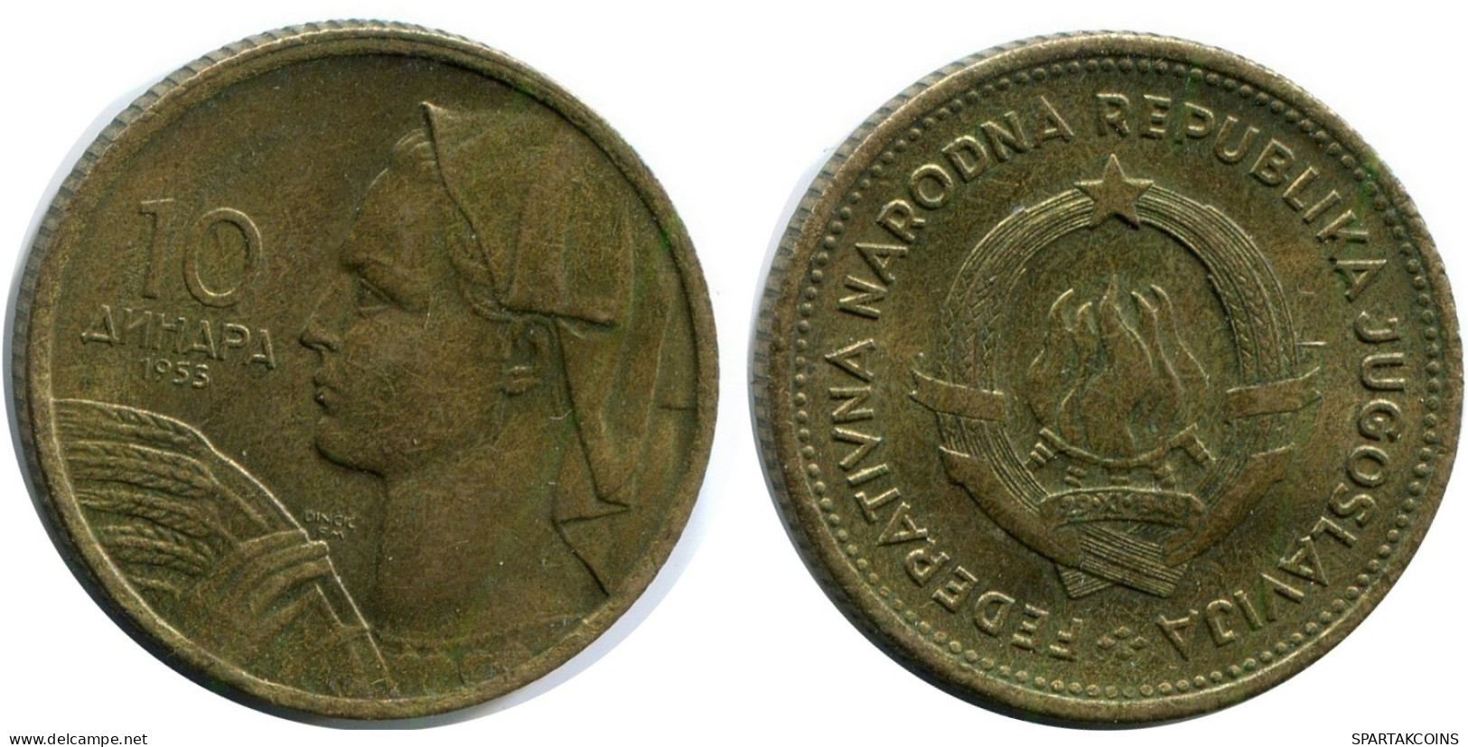 10 DINAR 1953 YUGOSLAVIA Moneda #BA182.E.A - Yugoslavia