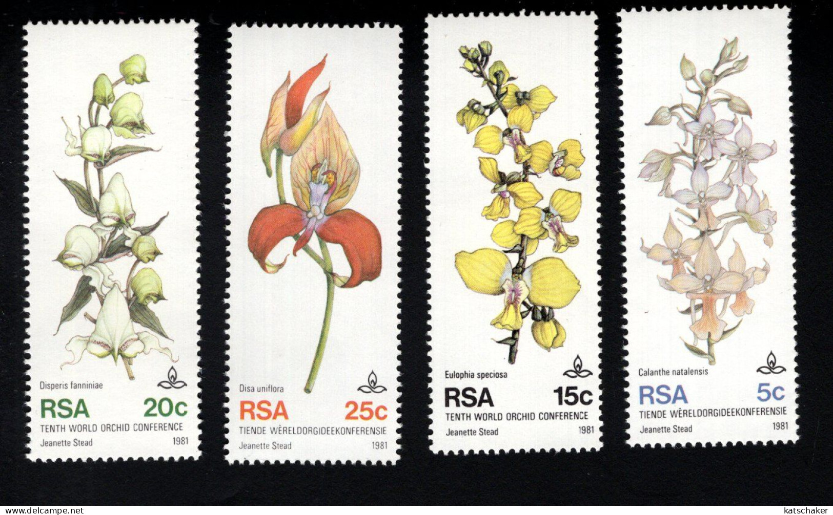 2031900350 1981 SCOTT 553 556 (XX)  POSTFRIS MINT NEVER HINGED - 10TH WORLD ORCHID CONF. - DURBAN - FLORA - ORCHIDS - Unused Stamps