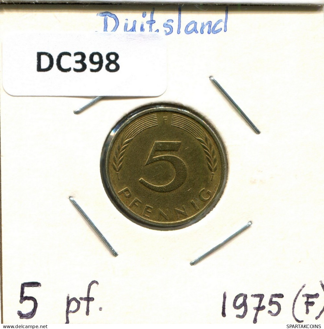 5 PFENNIG 1975 F BRD ALEMANIA Moneda GERMANY #DC398.E.A - 5 Pfennig