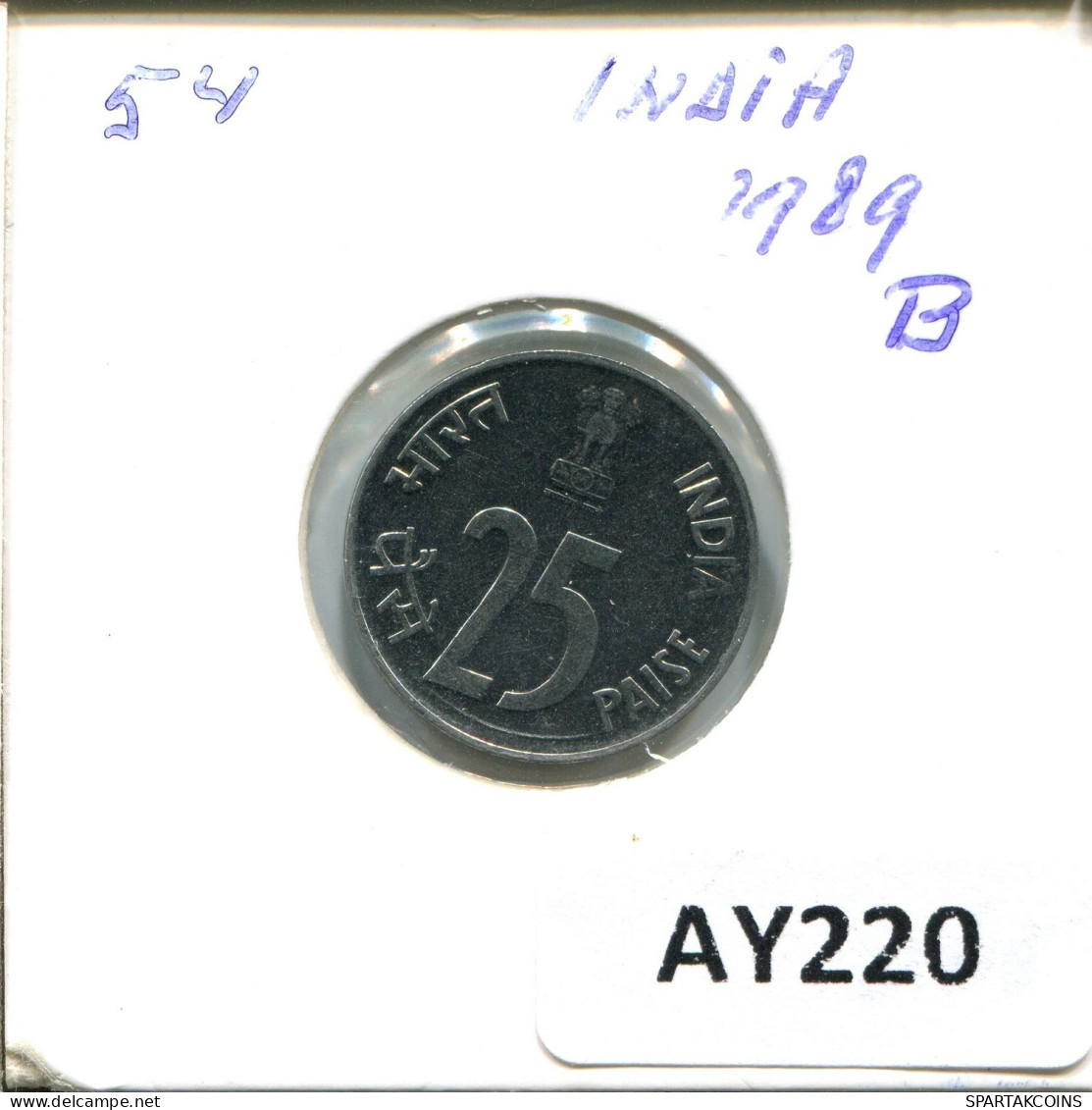 25 PAISE 1989 INDE INDIA Pièce #AY220.2.F.A - Indien