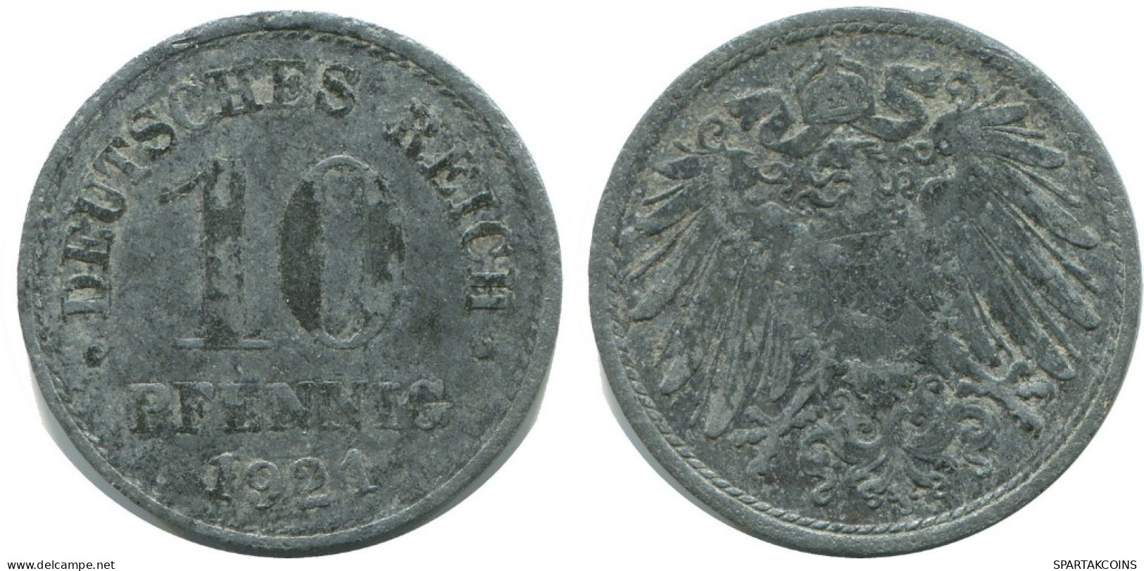 10 PFENNIG 1921 ALEMANIA Moneda GERMANY #AD516.9.E.A - 10 Rentenpfennig & 10 Reichspfennig