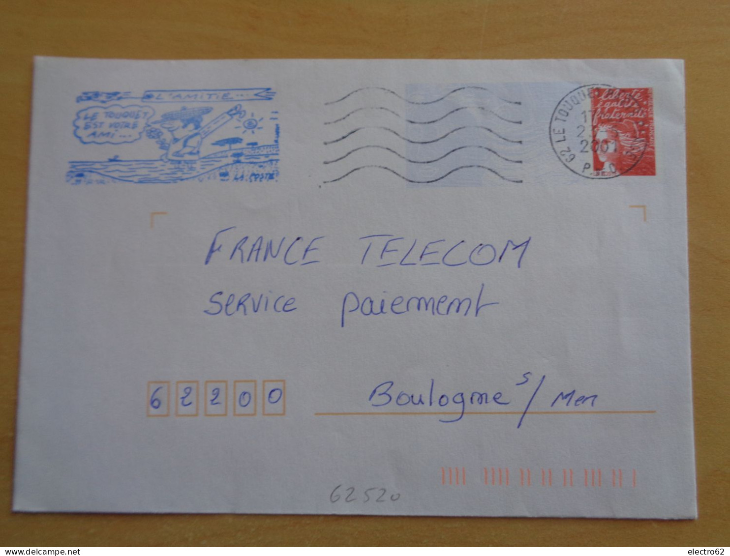 France PAP Le Touquet Paris-plage 23-5-2001 62 Pas De Calais Le TOUQUET Est Votre Ami Entier Postal - Mechanical Postmarks (Other)