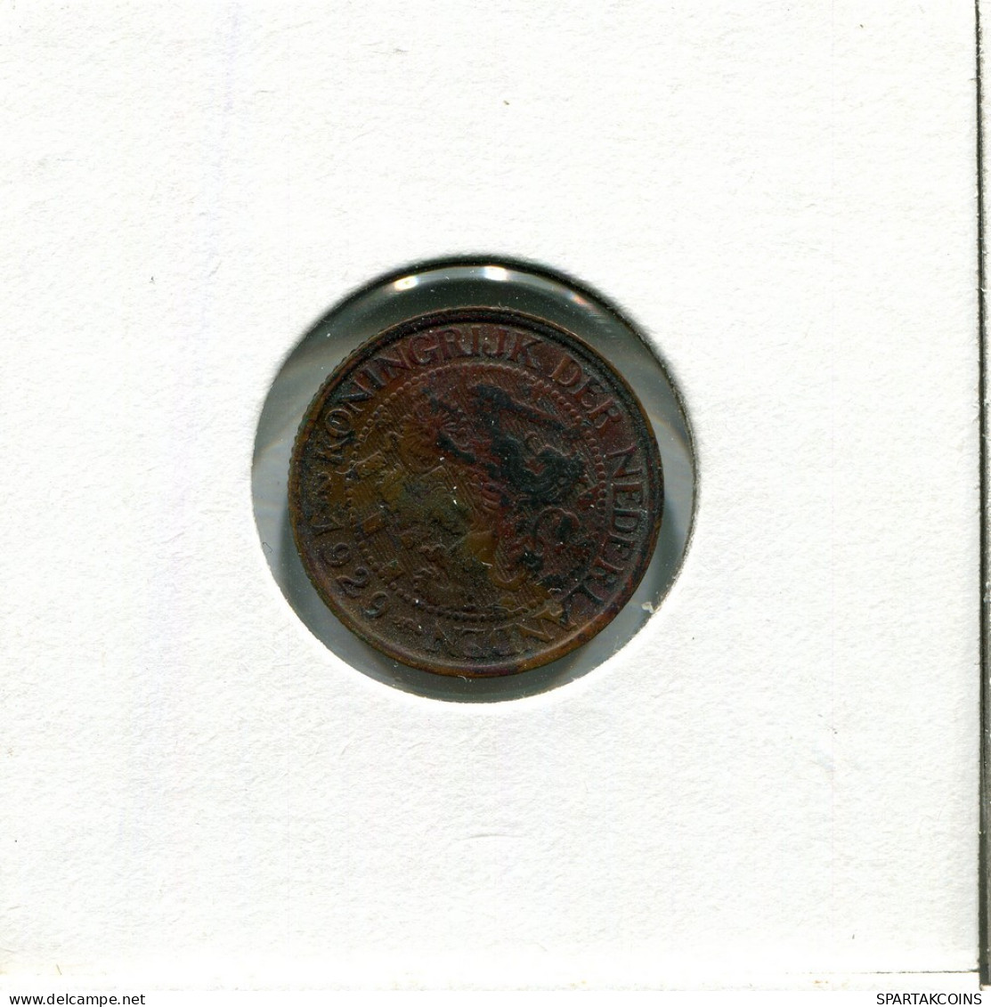 1 CENT 1929 NEERLANDÉS NETHERLANDS Moneda #AU243.E.A - 1 Cent