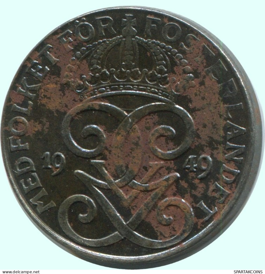 2 ORE 1949 SWEDEN Coin #AC731.2.U.A - Schweden