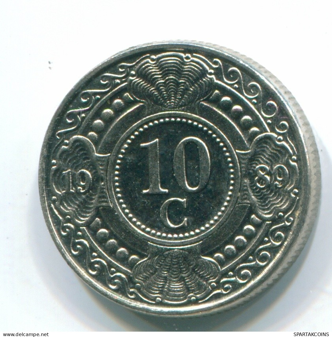 10 CENTS 1989 NETHERLANDS ANTILLES Nickel Colonial Coin #S11313.U.A - Niederländische Antillen