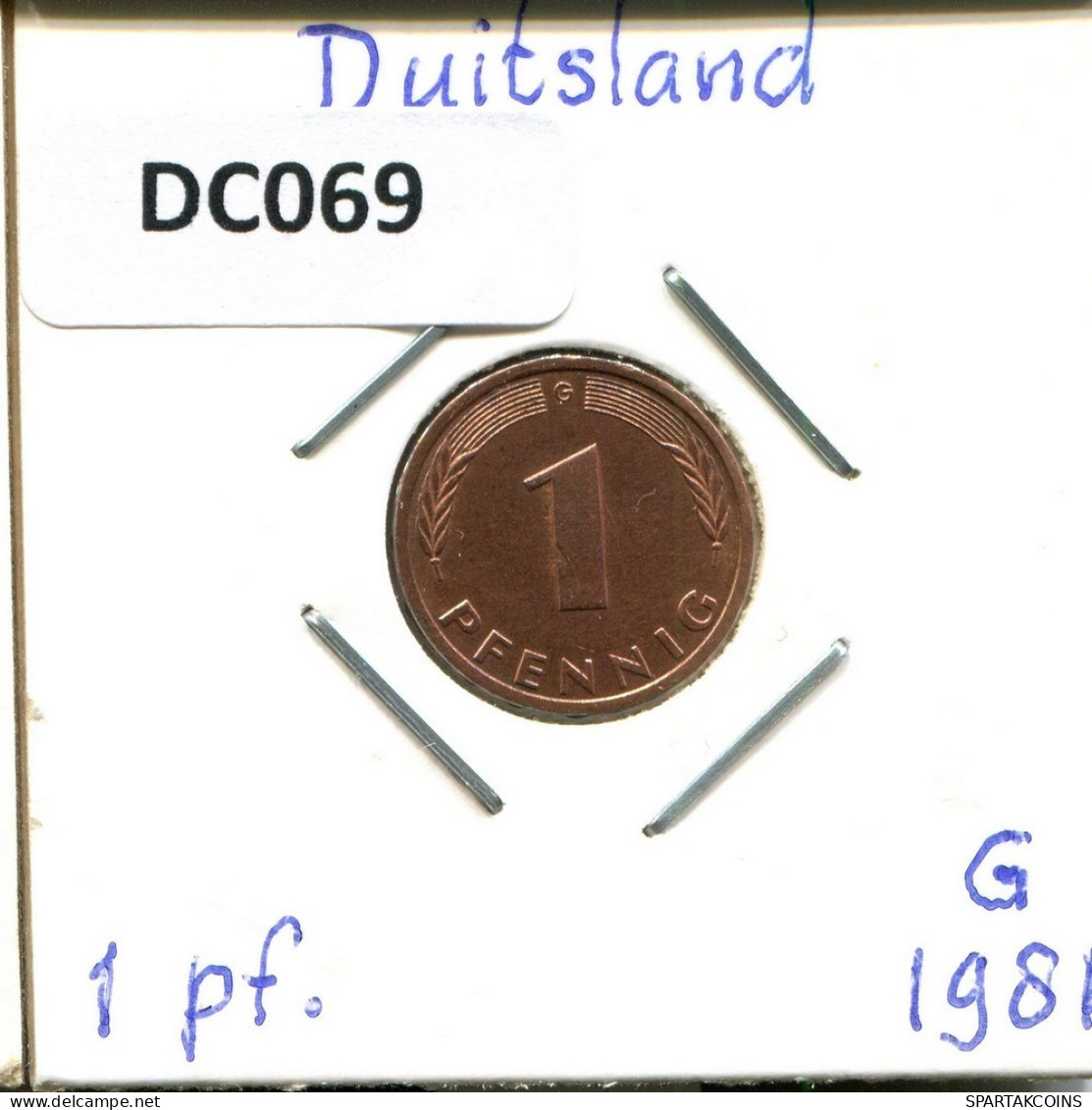 1 PFENNIG 1981 G BRD ALEMANIA Moneda GERMANY #DC069.E.A - 1 Pfennig