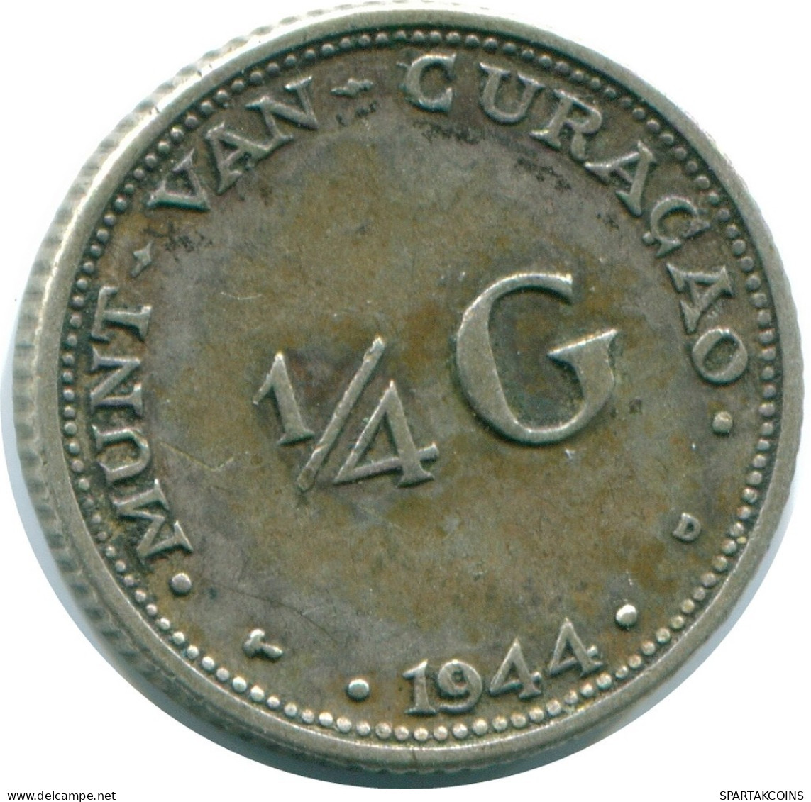 1/4 GULDEN 1944 CURACAO NIEDERLANDE SILBER Koloniale Münze #NL10668.4.D.A - Curaçao
