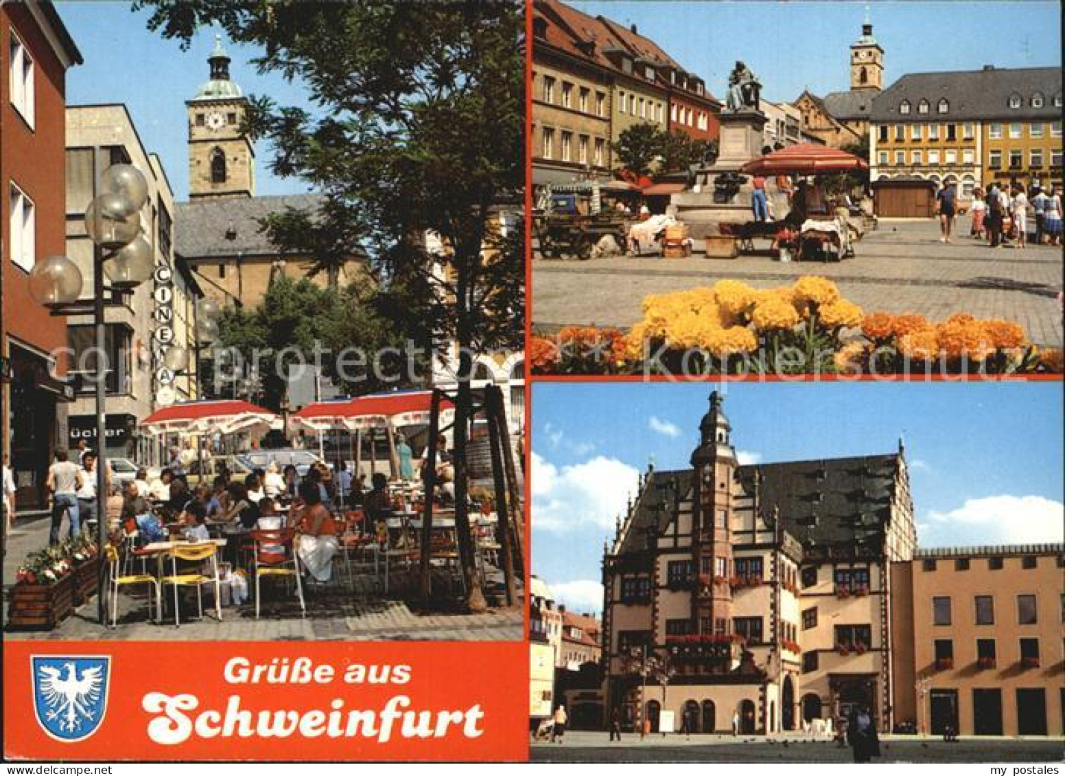 72543293 Schweinfurt Strassencafe Marktplatz Rathaus Schweinfurt - Schweinfurt