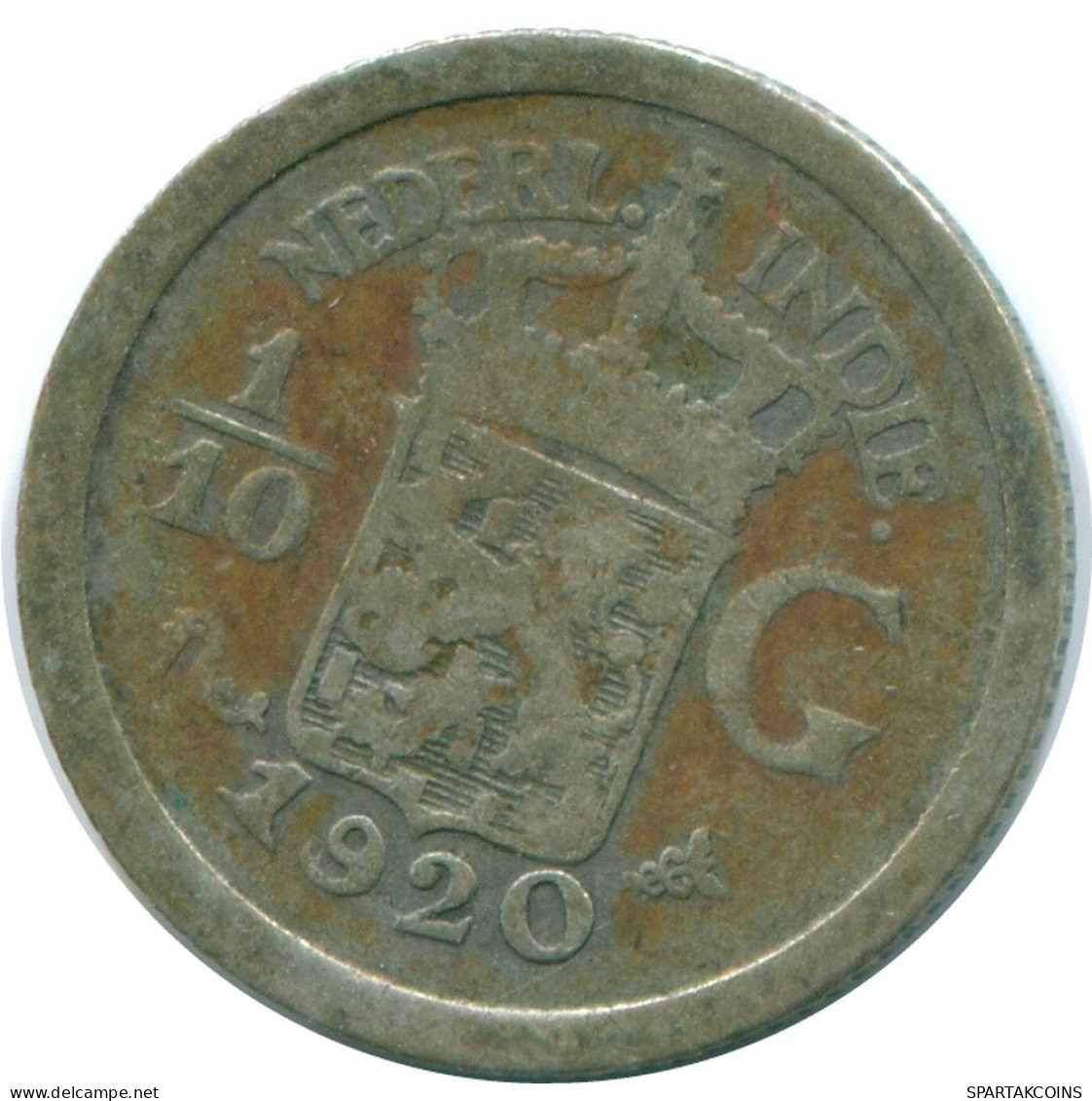 1/10 GULDEN 1920 NIEDERLANDE OSTINDIEN SILBER Koloniale Münze #NL13399.3.D.A - Indes Néerlandaises