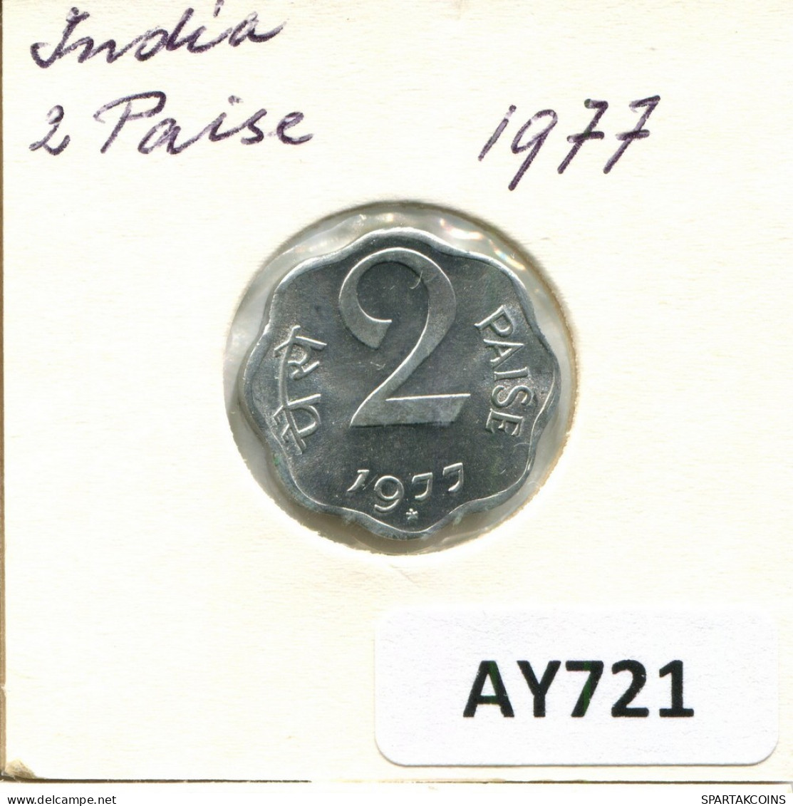 2 PAISE 1977 INDIA Coin #AY721.U.A - India