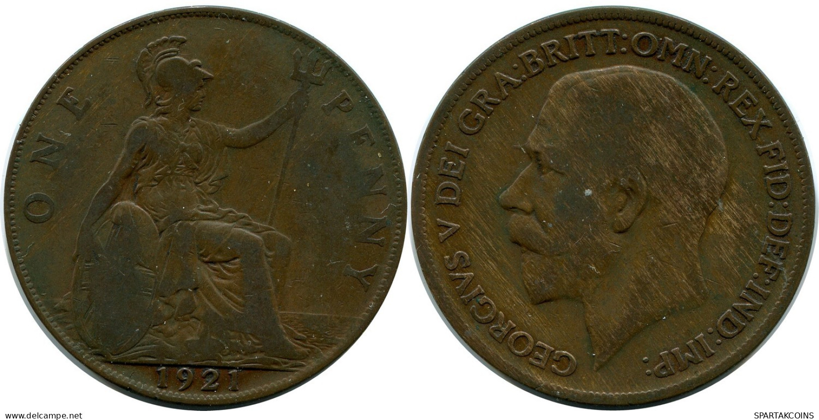PENNY 1921 UK GRANDE-BRETAGNE GREAT BRITAIN Pièce #AZ760.F.A - D. 1 Penny